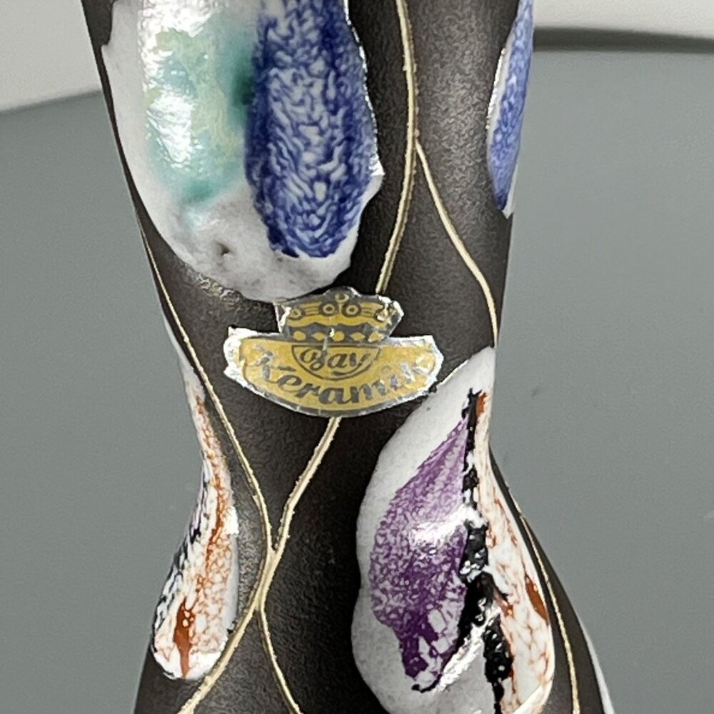 Mid Century West German Bay Keramik 6.75” Bud Vase